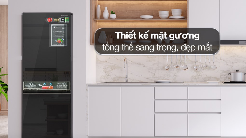 Tủ lạnh Panasonic NR-BC361VGMV thiết kế sang trọng, tăng thẩm mĩ cho không gian