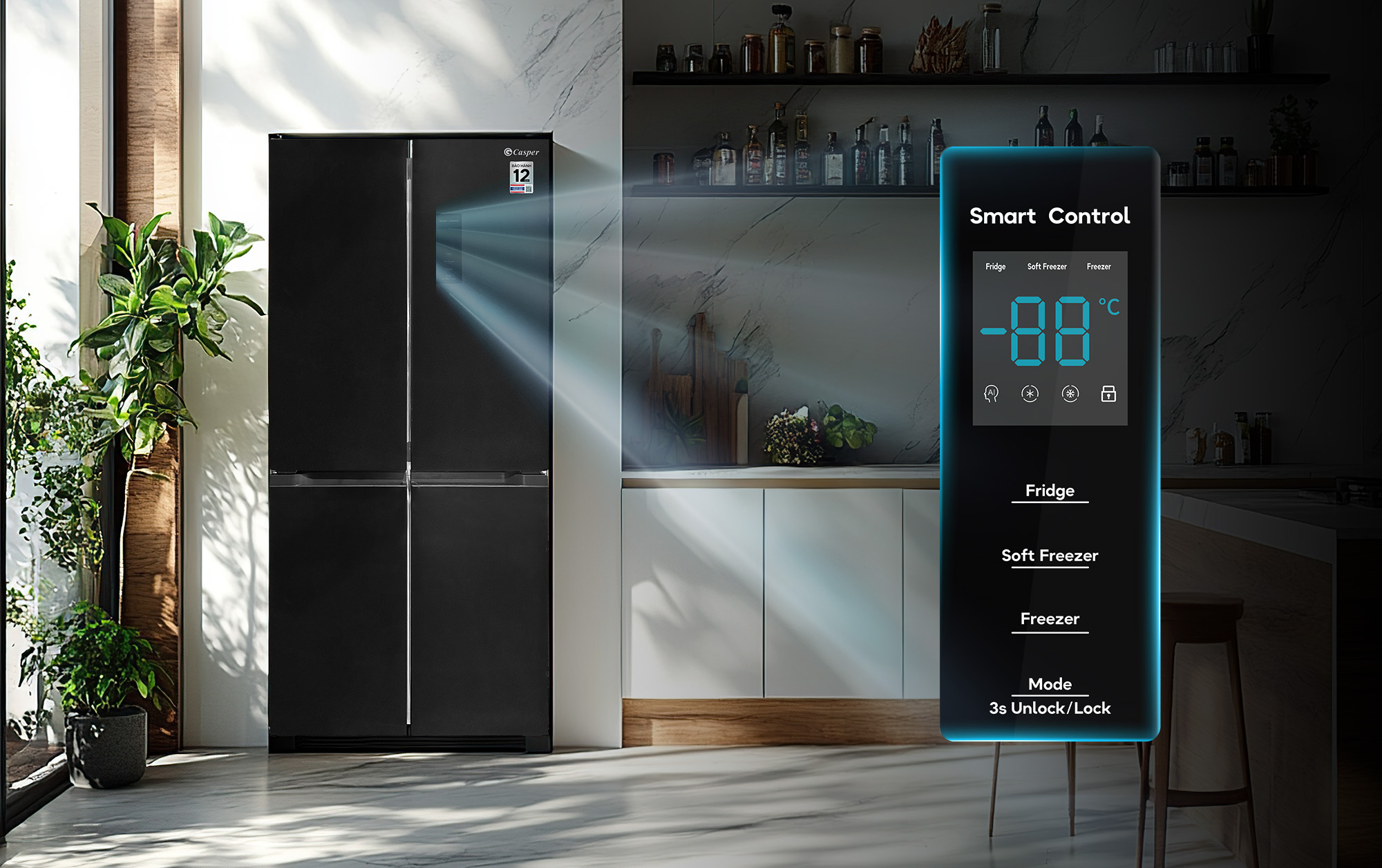 Tủ Lạnh Casper Inverter Multi Door 432 Lít RM-E432PBS