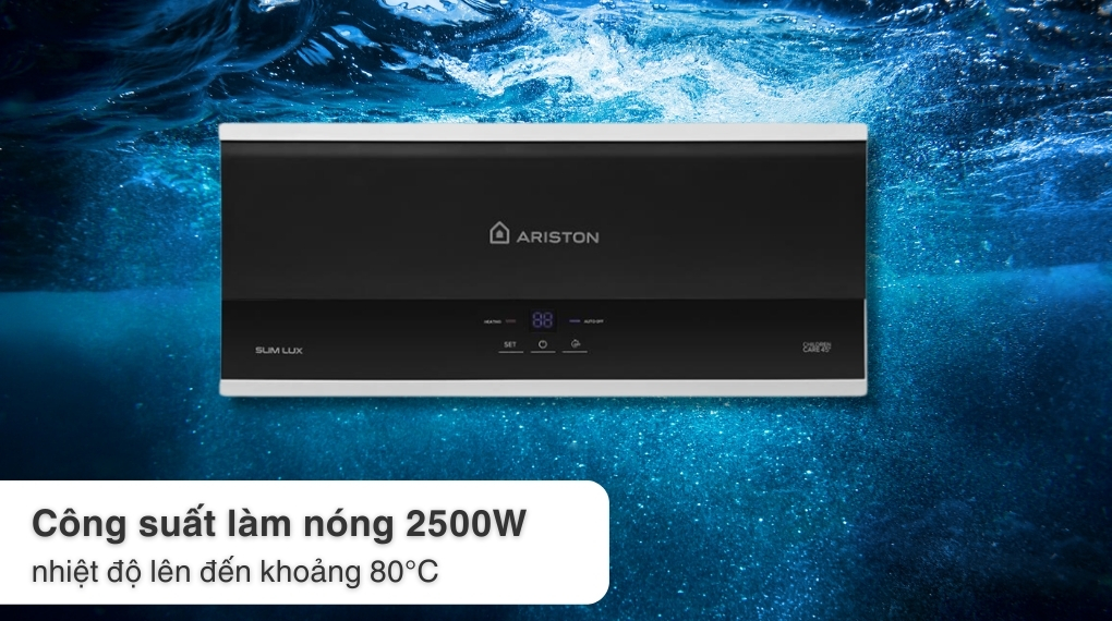 Bình nóng lạnh Ariston Slim3 30 LUX làm nóng nước nhanh, tiết kiệm điện