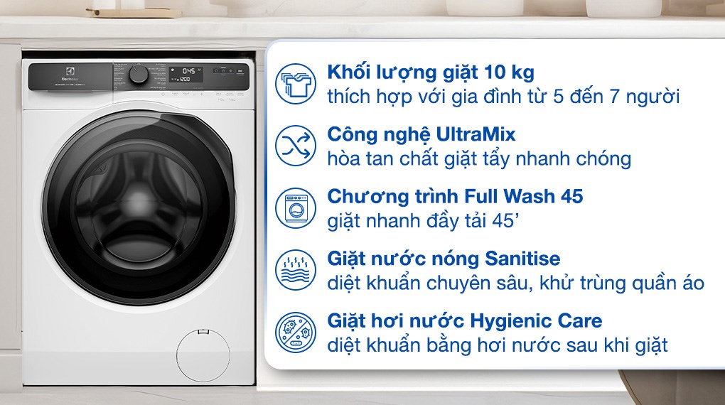 Máy giặt Electrolux EWF1023P5WC 10kg cho hiệu quả giặt sạch tối ưu, bảo vệ áo quần