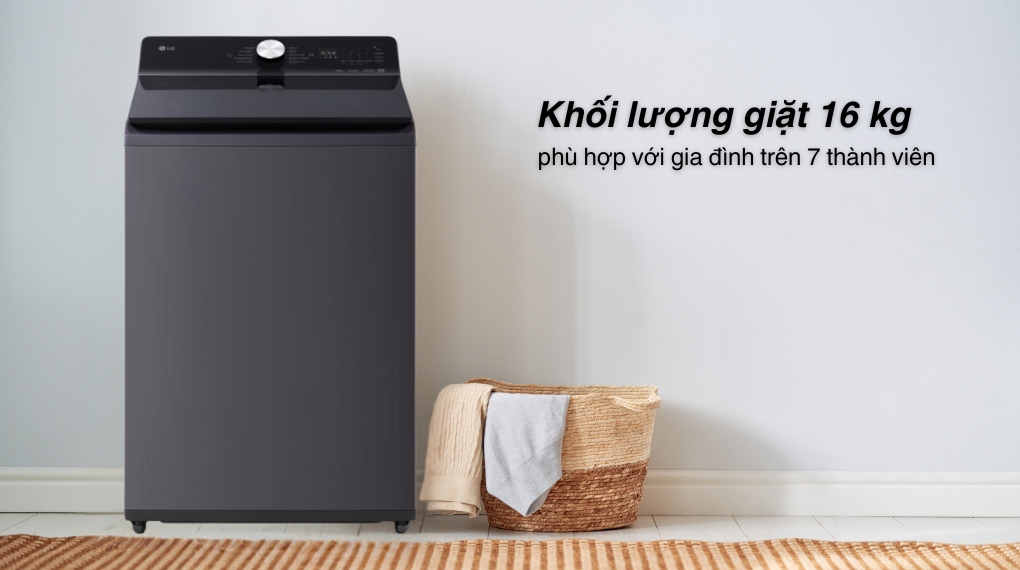 Máy giặt LG T2516DX5G 16kg khối lượng giặt lớn, giặt giũ thoải mái
