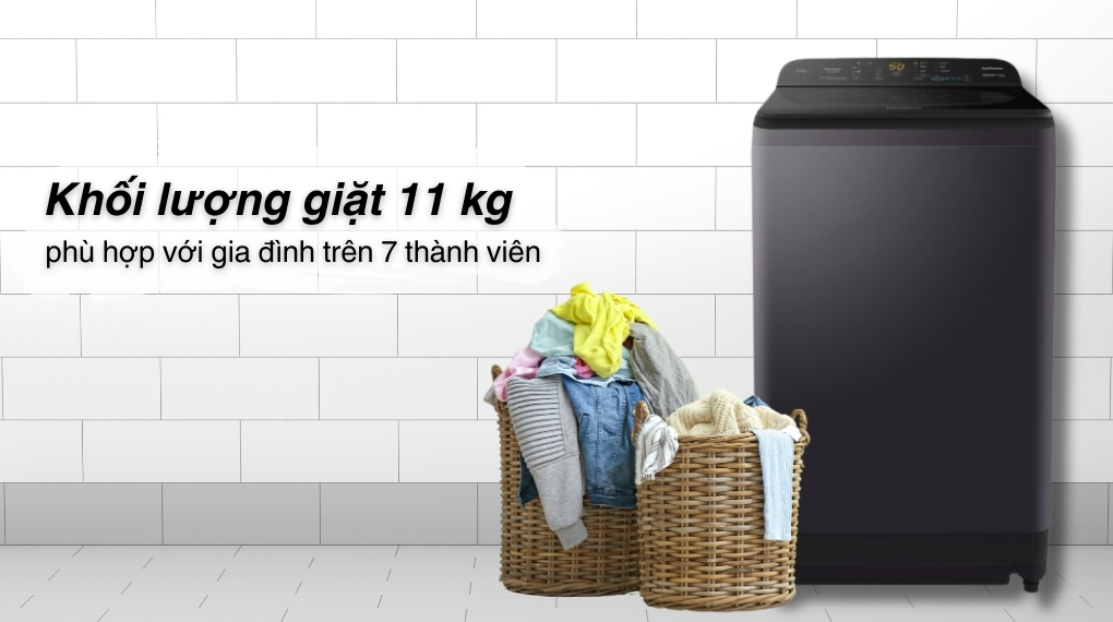 Máy giặt Panasonic NA-F110A9BRV 11kg khối lượng giặt lớn