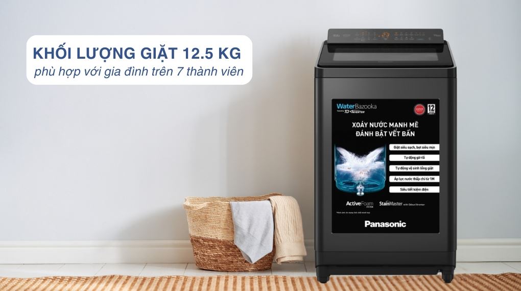 Máy giặt Panasonic NA-FD125X3BV 12.5kg khối lượng giặt lớn, thoải mái giặt giũ cho gia đình đông người