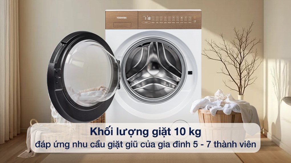 Máy giặt Toshiba TW-T37BZP115MWV(WT) khối lượng giặt lớn, thoải mái giặt giũ quần áo