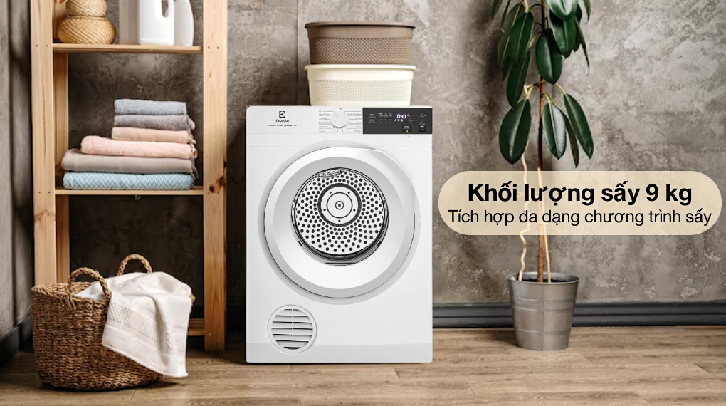 Máy Sấy Quần Áo Electrolux 9Kg EDV904H3WC