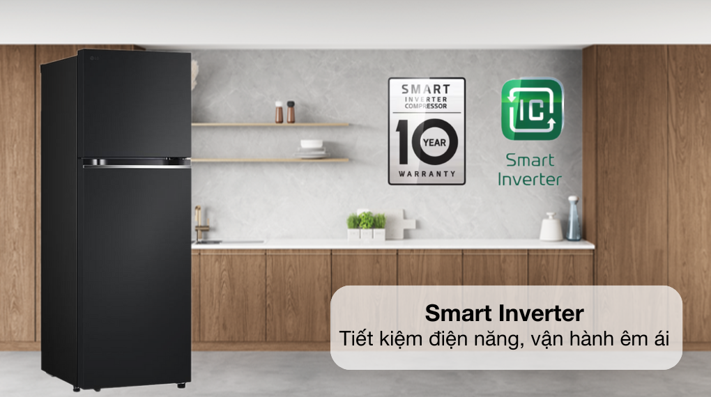 Tủ Lạnh LG Inverter 2 Cánh 335 Lít LTB33BLMA giá rẻ