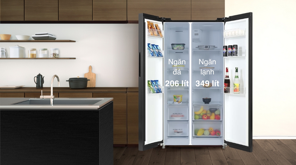 Tủ lạnh Toshiba GR-RS696WI-PMV(60)-AG dung tích lớn, thoải mái dự trữ thực phẩm