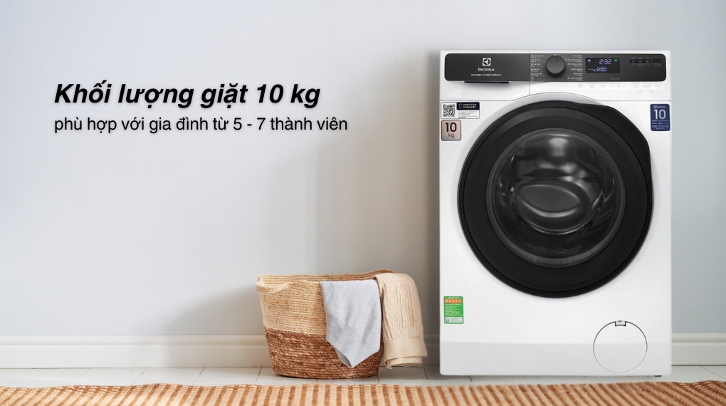 Máy giặt Electrolux 10kg EWF1043R7WC: Giải pháp giặt giũ tối ưu cho gia đình dưới 7 người