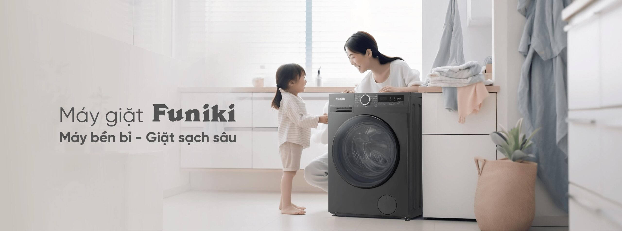 Máy giặt Funiki HWM F895ADG 9.5kg đáp ứng nhu cầu giặt giũ cho gia đình đông người