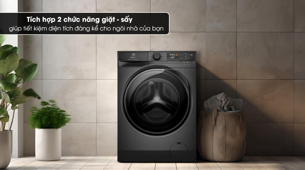 Máy giặt sấy Electrolux EWW1023P5SC giúp tiết kiệm không gian, phù hợp với gia đình hạn chế diện tích