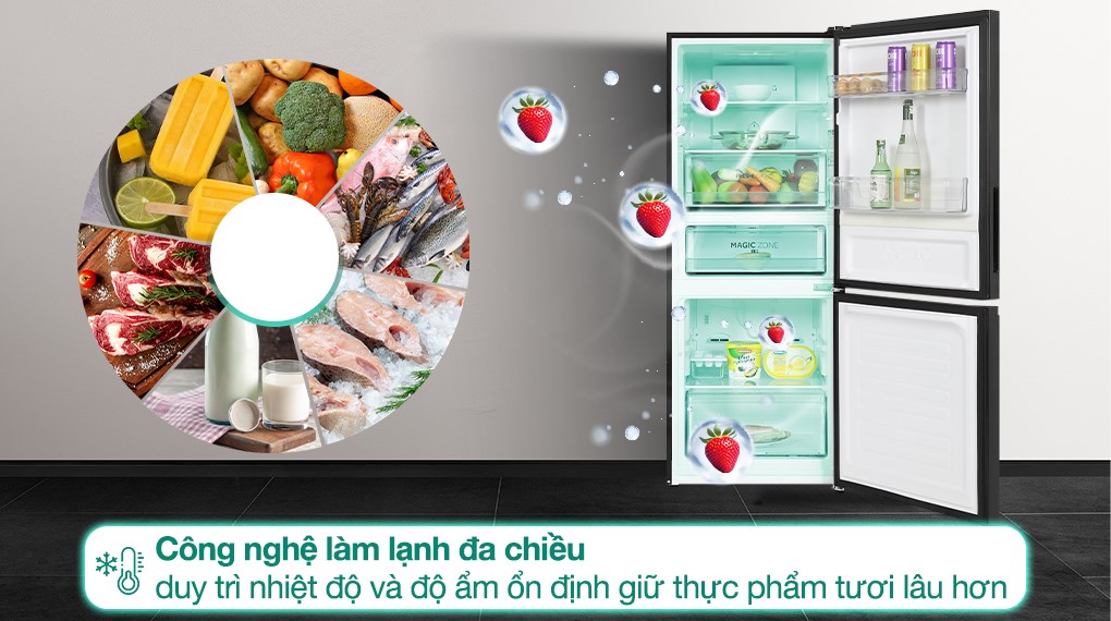 Tủ lạnh Aqua AQR-T380FA(WGB) bảo quản thực phẩm hiệu quả, tươi ngon lâu ngày