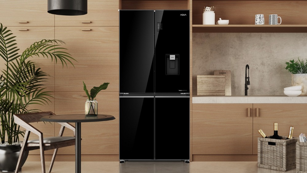 Tủ lạnh Aqua AQR-M536XA(GB) Inverter thiết kế cao cấp, tăng thẩm mĩ cho không gian