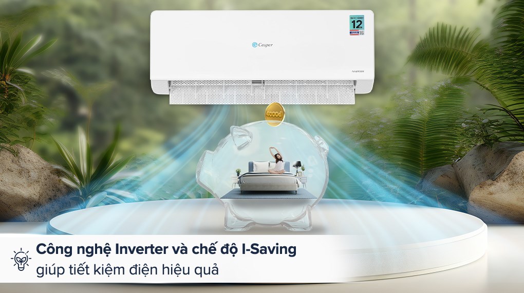 Điều hòa Casper QH-12IU36A tiết kiệm điện vượt trội, vận hành êm ái