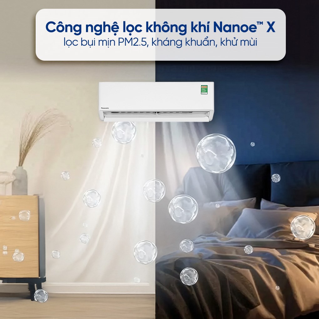 Điều hòa Panasonic CS-U9BKH-8 lọc không khí hiệu quả, bảo vệ sức khỏe cho người dùng