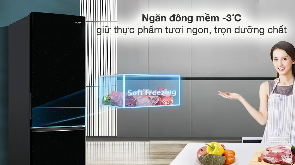Tủ lạnh Aqua AQR-B310MA(FB) 260L bảo quản thực phẩm hiệu quả, giữ trọn dưỡng chất