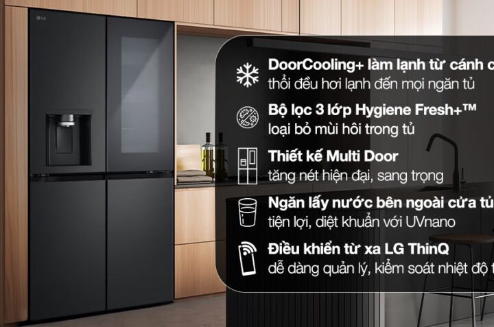 Tủ lạnh LG LFI50BLMAI 508 Lít: Dung tích lớn, bảo quản hiệu quả