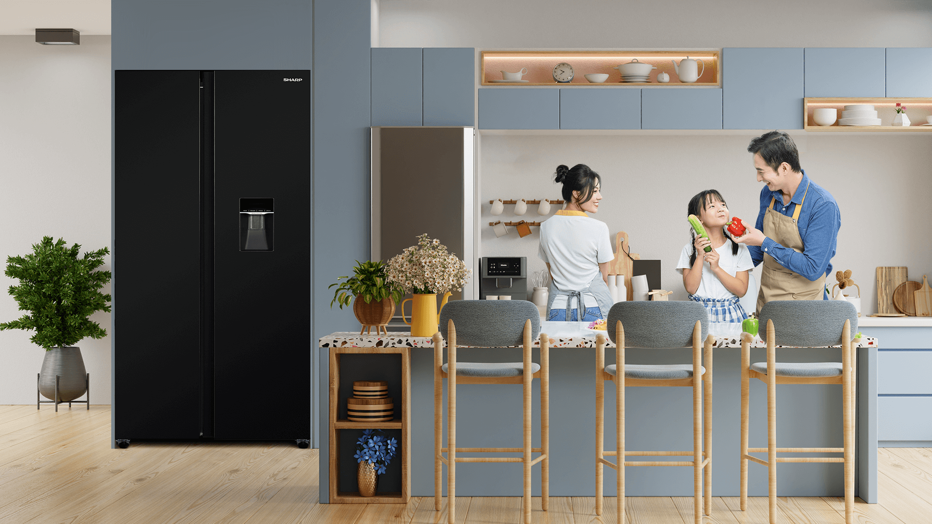 Tủ lạnh Sharp SJ-SBX530WD-DG thiết kế sang trọng, dung tích lớn