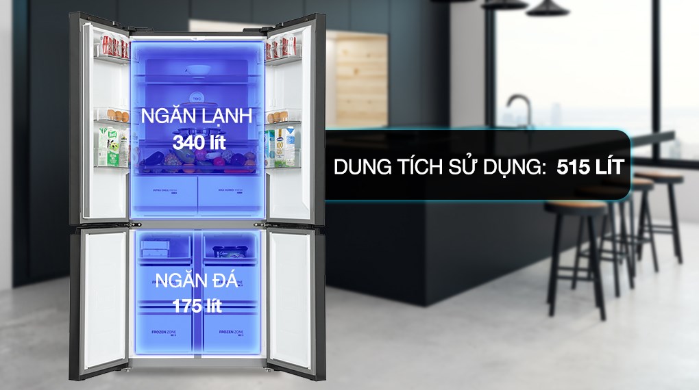 Tủ lạnh Toshiba GR-RF670WI-PGV(A9)-BG 515 lít dung tích lớn, thoải mái dự trữ thực phẩm