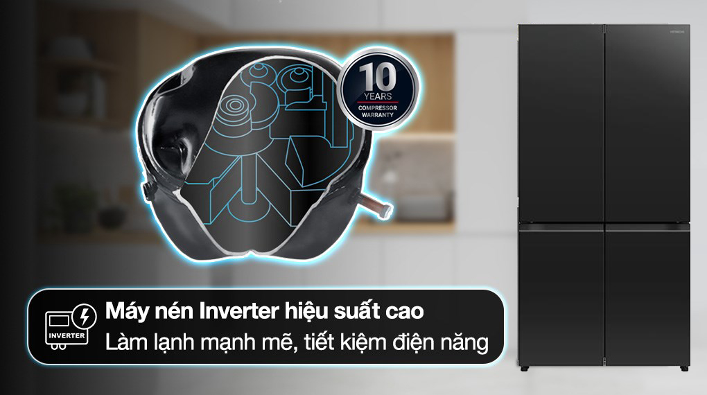 Tủ Lạnh Hitachi Inverter 4 Cánh 645 Lít R-WB700PGV4(GBK)