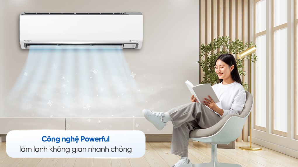 Điều hòa Daikin FTKF71ZVMV 24000BTU có khả năng làm mát nhanh chóng cho không gian rộng