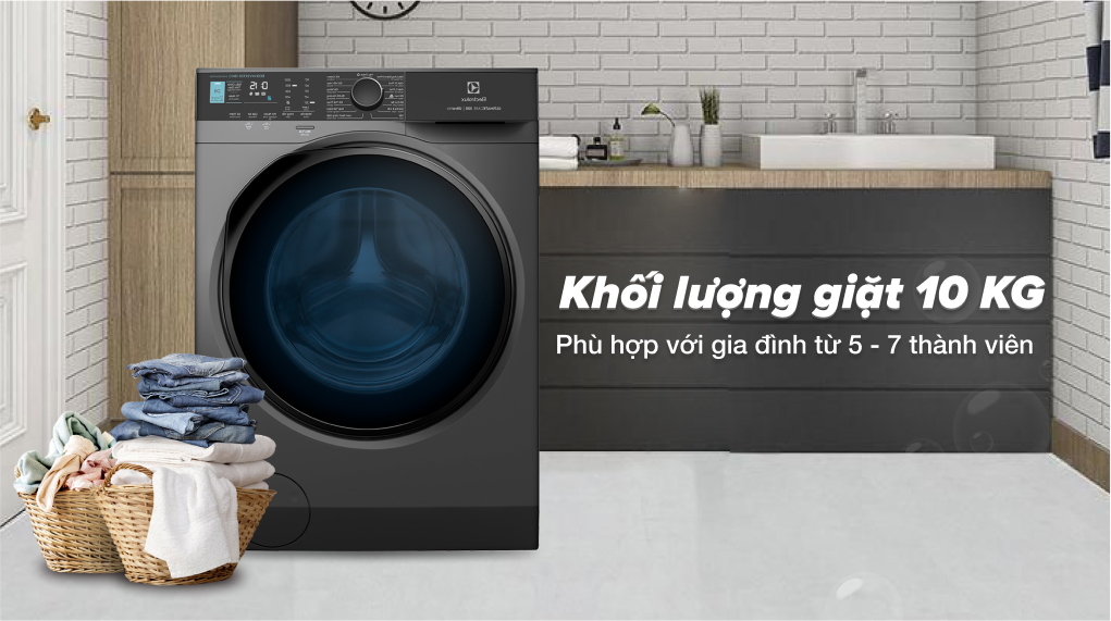 Máy giặt Electrolux 10kg EWF1043R7SC khối lượng giặt lớn, đa dạng chương trình giặt