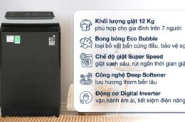 Máy giặt Samsung WA12CG5745BV/SV 12kg: Lựa chọn đáng cân nhắc cho gia đình đông người