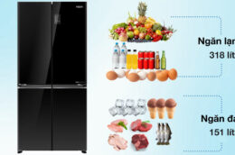 Tủ lạnh Aqua AQR-M536XA(GB) 469 lít giá tốt – Công nghệ tiên tiến, tiết kiệm điện