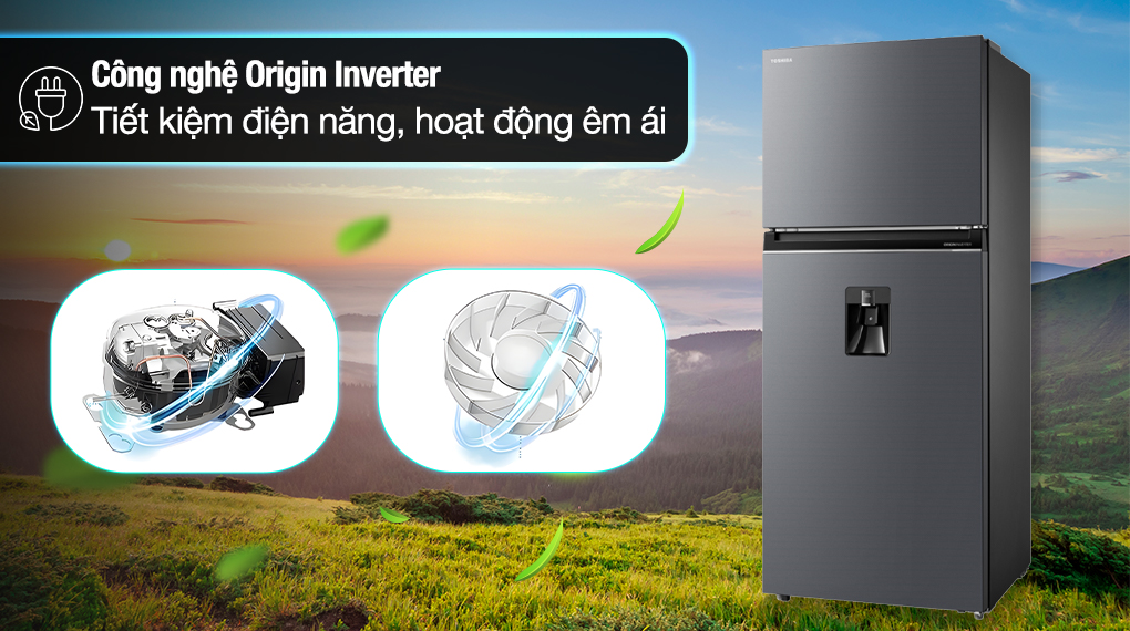 Tủ lạnh Toshiba GR-RT535WEA-PMV(06) Inverter tiết kiệm điện vượt trội, vận hành êm ái