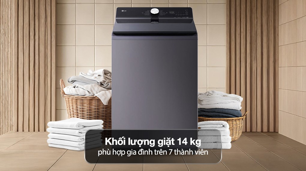 Máy giặt LG 14kg T2314DX5G khối lượng giặt lớn, giặt giũ lượng lớn quần áo trong một lần