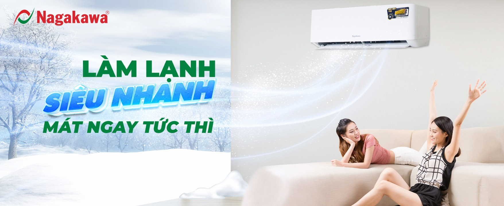 Điều hòa Nagakawa NIS-C24R2U51 24000BTU làm mát nhanh chóng, dễ chịu cho không gian rộng