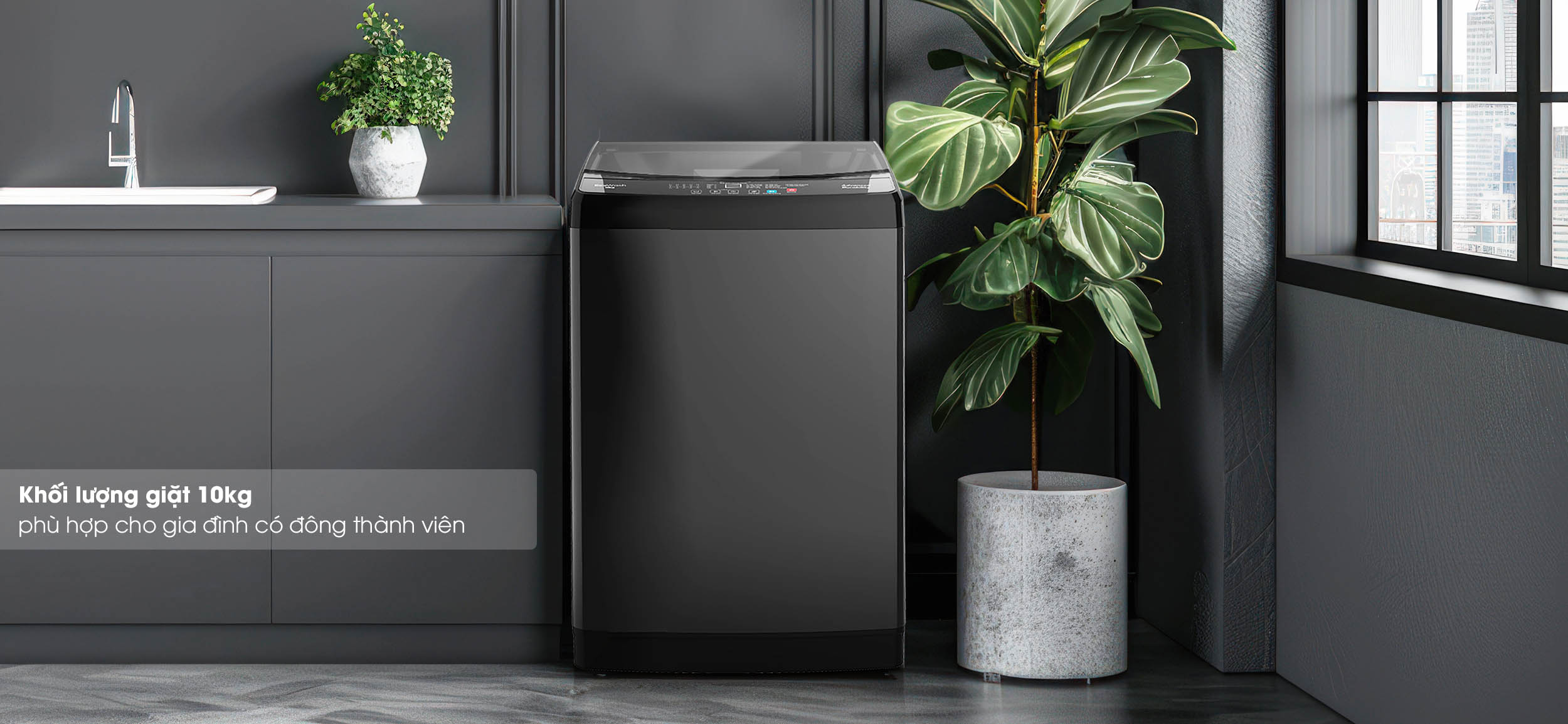 Máy giặt Casper 10kg WT-10NB3 khối lượng giặt lớn, đa dạng chương trình giặt