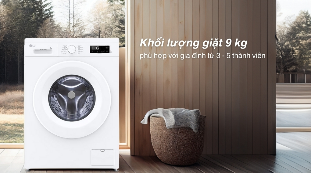 Máy giặt LG FB1209S6W1 9kg phù hợp cho gia đình có từ 3-5 thành viên