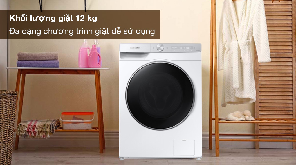 Máy giặt Samsung WW12CGP44DSH/SV 12kg khối lượng giặt lớn, thích hợp cho gia đình đông người
