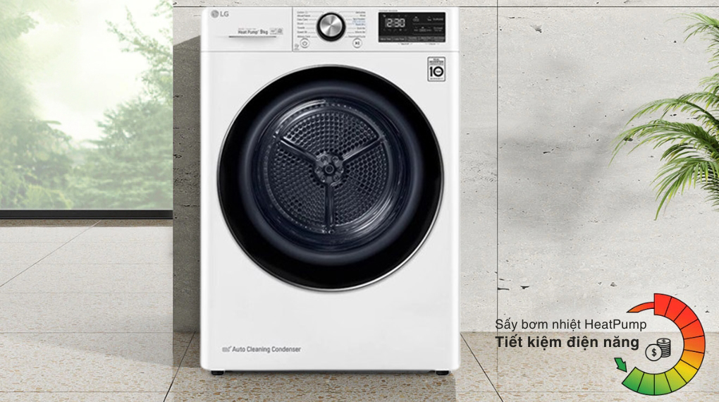 Máy sấy LG DVHP09W 9kg sấy bơm nhiệt