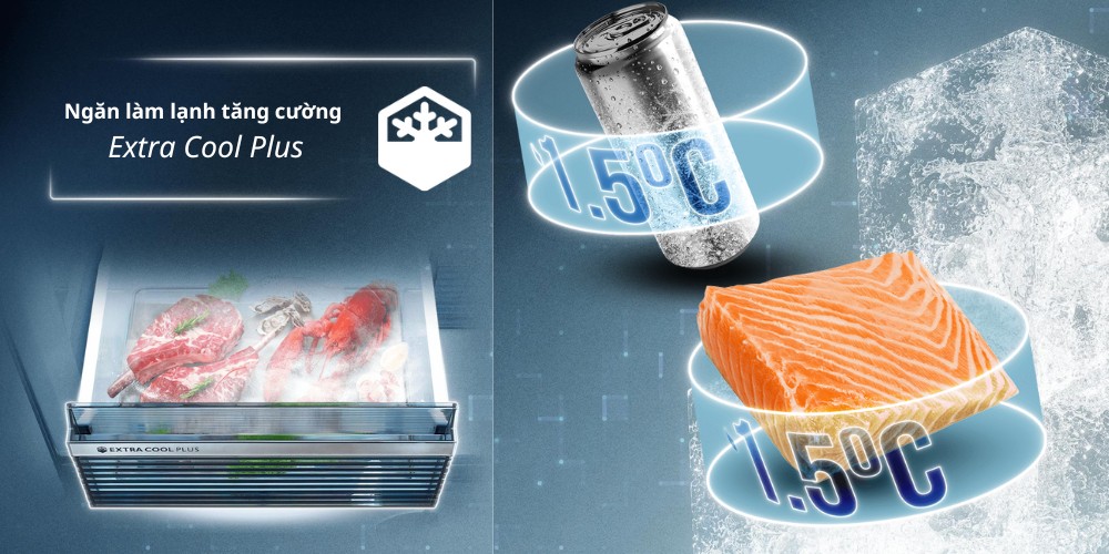 Tủ lạnh Sharp SJ-FX610V-MK 525 lít dung tích lớn, bảo quản lượng lớn thực phẩm cho gia đình đông người