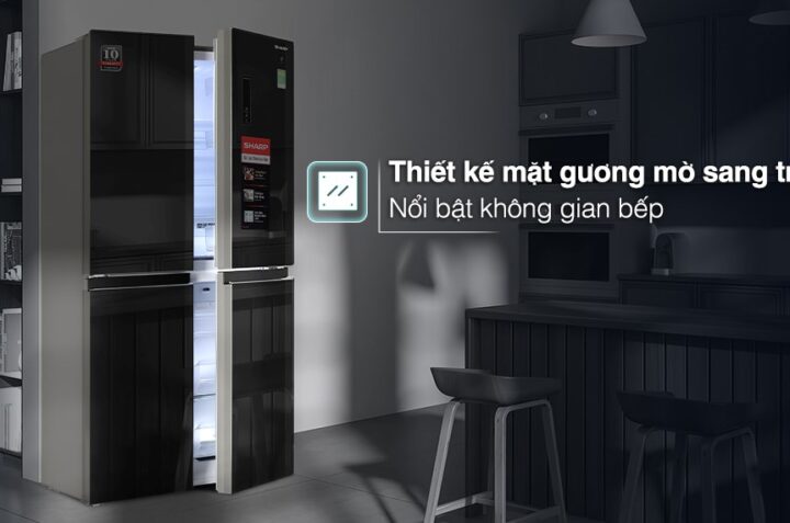 Tủ lạnh Sharp SJ-FXP480VG-BK 401 lít: Thiết kế sang trọng, bảo quản thực phẩm tối ưu