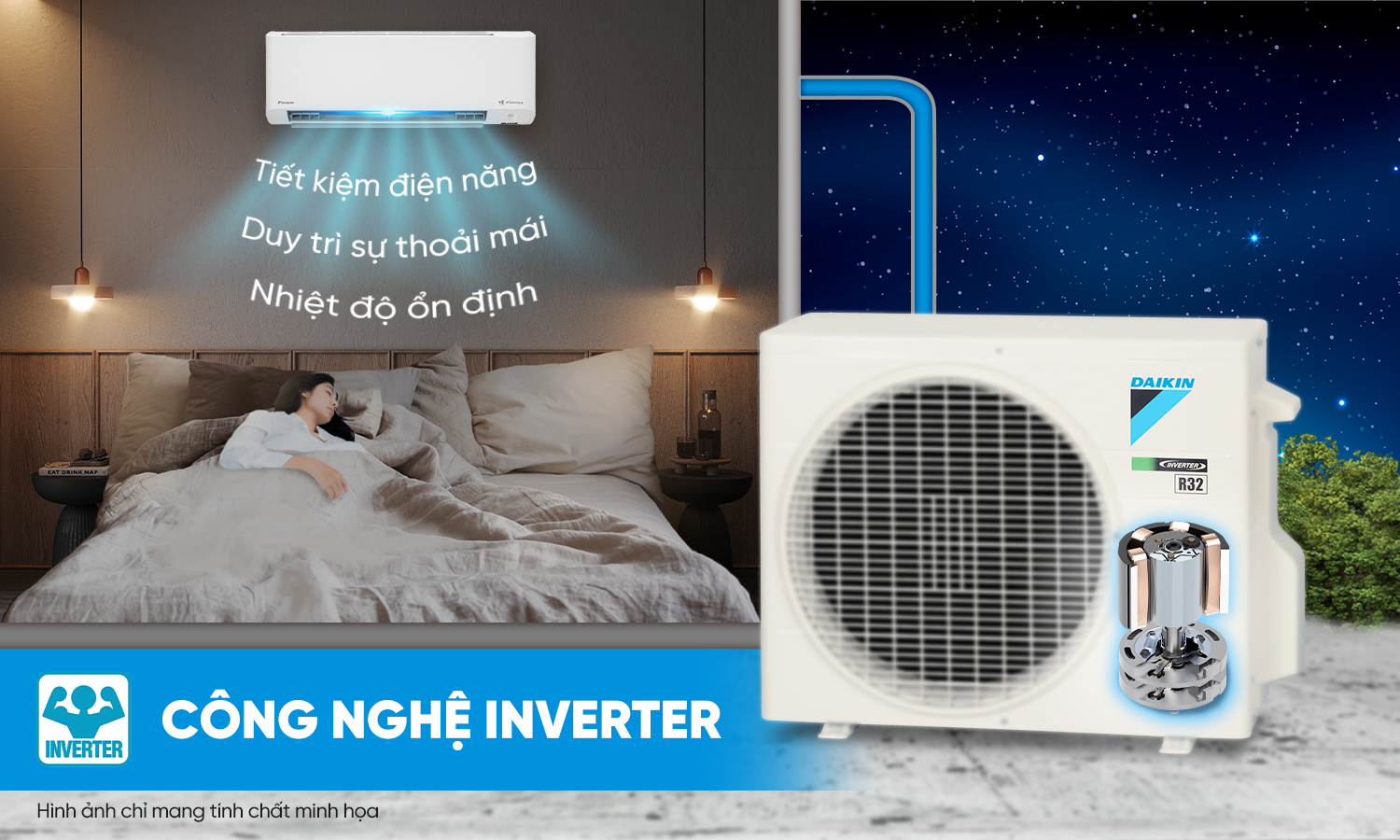 Điều Hòa Daikin 12000BTU Inverter 1 Chiều FTKM35AVMV