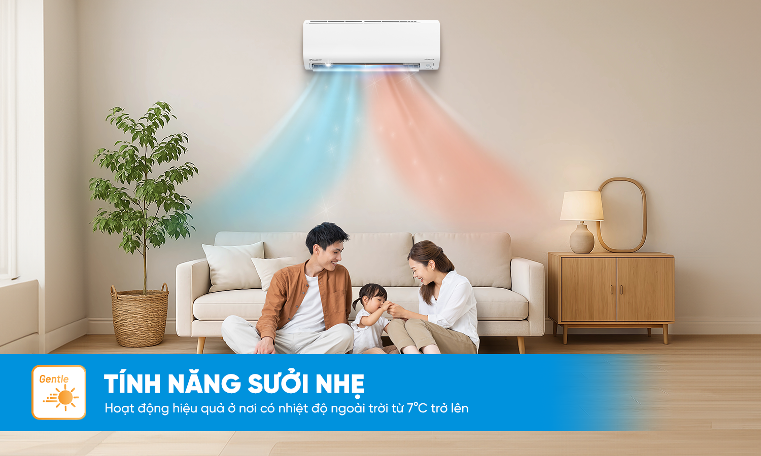 Điều hòa Daikin FTHB25ZVMV 9000BTU làm mát nhanh chóng, thêm tính năng sưởi ấm dịu nhẹ