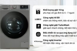 Đánh giá chi tiết máy giặt LG 10kg FV1410S4M1