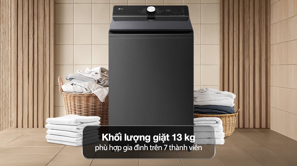 Máy giặt LG 13kg T2313DX5N khối lượng giặt lớn, đáp ứng nhu cầu giặt giũ cho gia đình đông người