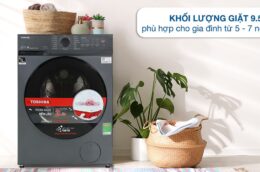 Máy giặt Toshiba TW-T21BU105UWV(MG) 9.5kg: Giặt sạch hiệu quả, tiết kiệm điện