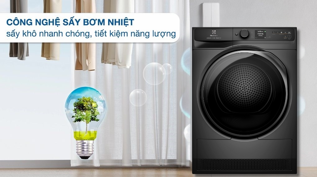 Máy sấy Electrolux EDH902R9SC 9kg sấy khô nhanh chóng, bảo vệ áo quần
