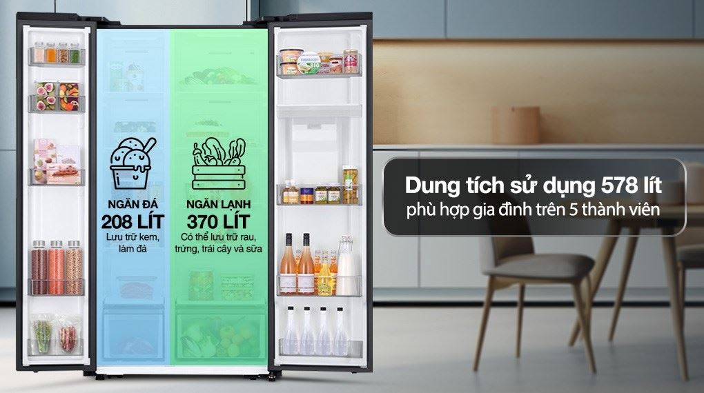 tủ lạnh Samsung RS57DG410EB4SV Inverter dung tích lớn