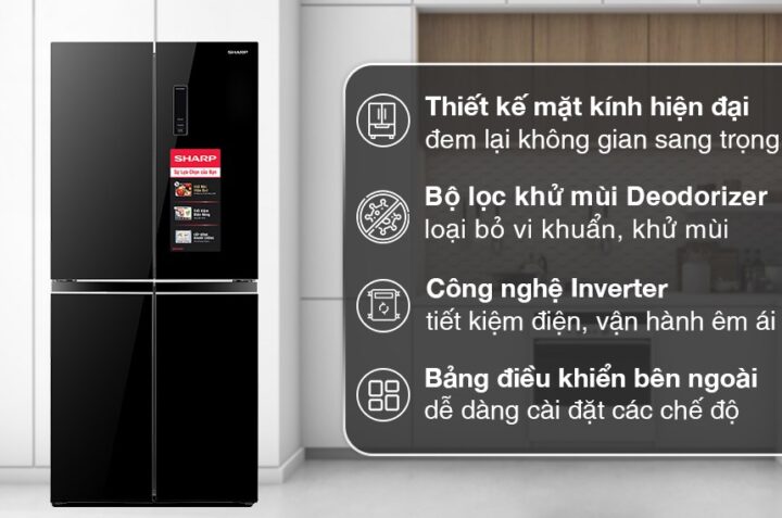 Tủ lạnh Sharp 420 Lít SJ-FX420VG-BK: Lựa chọn hoàn hảo cho gia đình đông người