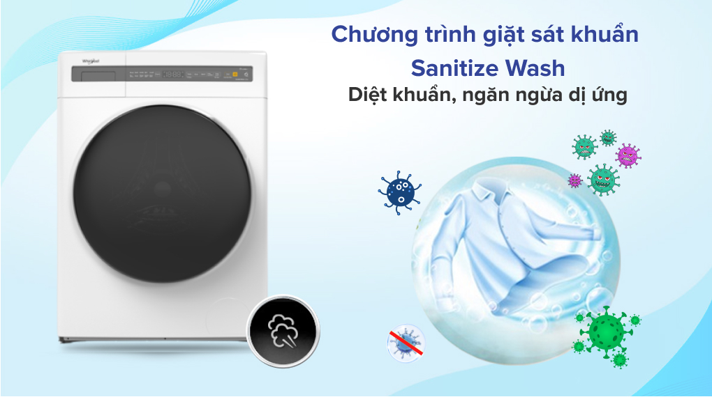 Máy giặt Whirlpool FWEB10502FW 10.5kg khối lượng giặt lớn, giặt sạch hiệu quả