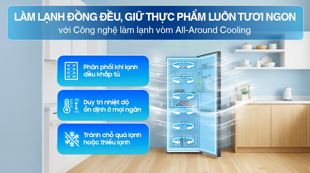 Tủ lạnh Samsung RB27N4020B1/SV 285 lít bảo quản hiệu quả, dung tích phù hợp với gia đình dưới 3 thành viên