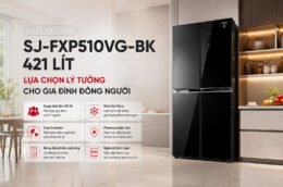 Tủ lạnh Sharp SJ-FXP510VG-BK 421 lít: Lựa chọn lý tưởng cho gia đình đông người