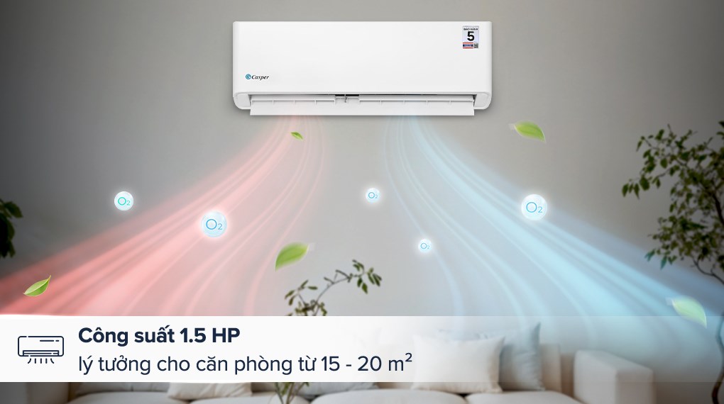 Điều hòa Casper 1SC-12FB36A 1 chiều làm mát nhanh chóng, mang lại không gian mát lạnh sảng khoái cho người dùng