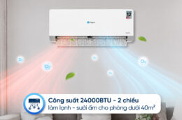 Điều hòa Casper QH-24IU36A 2 chiều: Giải pháp làm mát và sưởi ấm cho phòng dưới 40m2