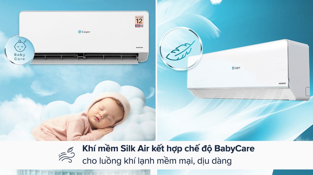 Điều hòa Casper QC-09IU36A 9000BTU làm mát nhanh chóng, tiết kiệm điện vượt trội